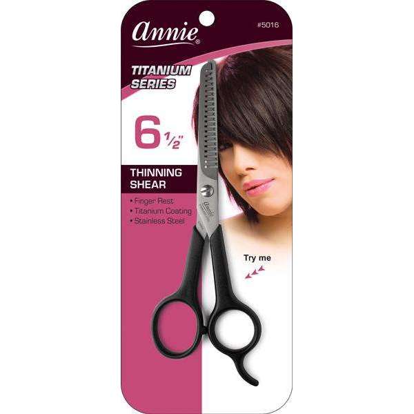Annie Stainless Steel Thinning Shears 6.5 Inch, 1 Count, Black