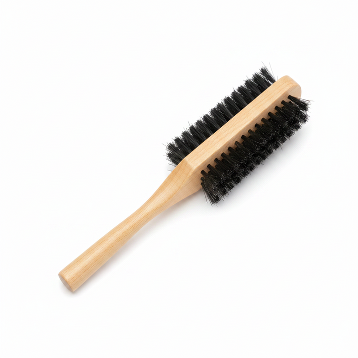 Annie Two Way 5 Row Soft and Hard Bristle Wooden Brush, 1 Count, Light Brown