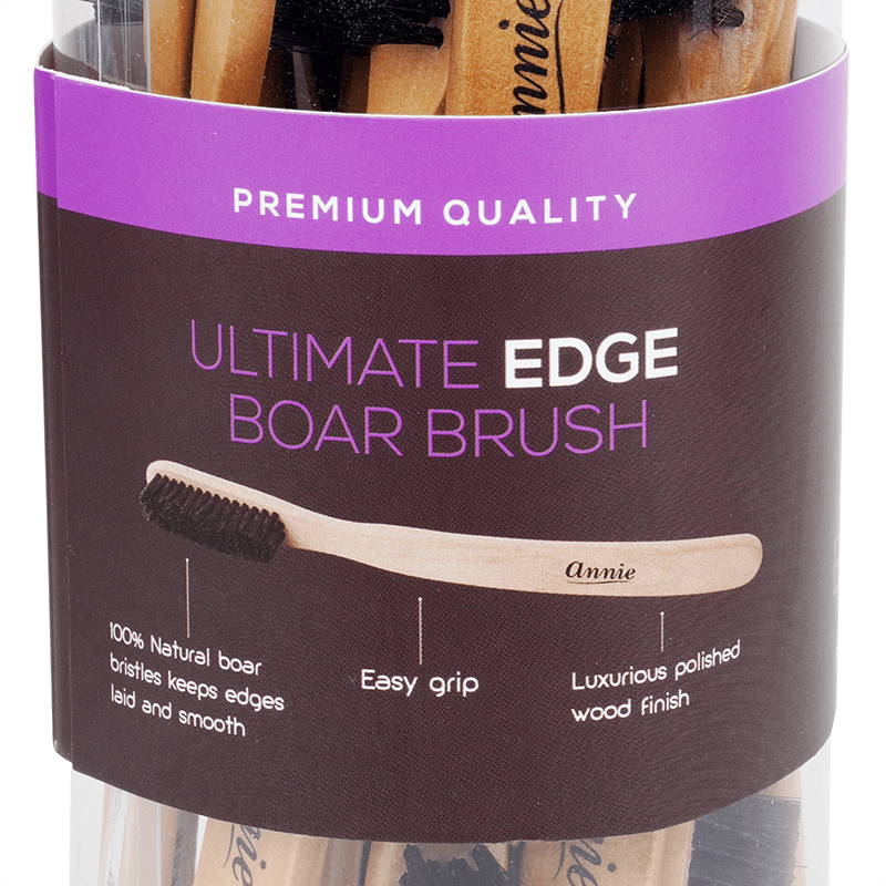 Annie Ultimate Edge Brush 100% Boar Bristle Jar, 24 Count, Light Brown