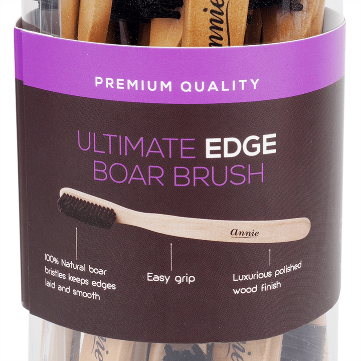 Annie Ultimate Edge Brush 100% Boar Bristle Jar, 24 Count, Light Brown