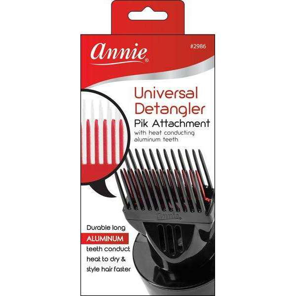 Annie Universal Fit Detangler Hair Dryer Pik Attachment, 1 Count, Black