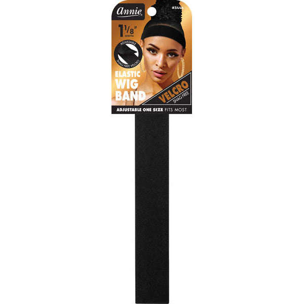 Annie Velcro Wig Band 3cm, 1 Count, Black
