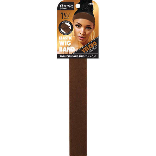 Annie Velcro Wig Band 1 1/4 Inch, 1 Count, Brown
