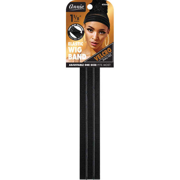 Annie Velcro Wig Band Silicone Grip 3cm, 1 Count, Black