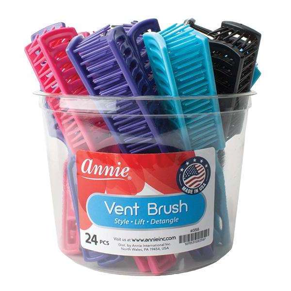 Annie Vent Brush Display, 24 Count, Assorted Color