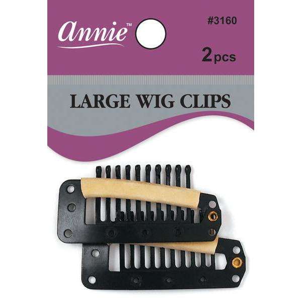 Annie Wig Clips Large, 2 Count Hair Clip, Black