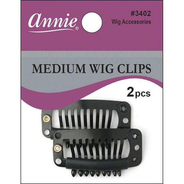 Annie Wig Clips Medium, 2 Count, Black