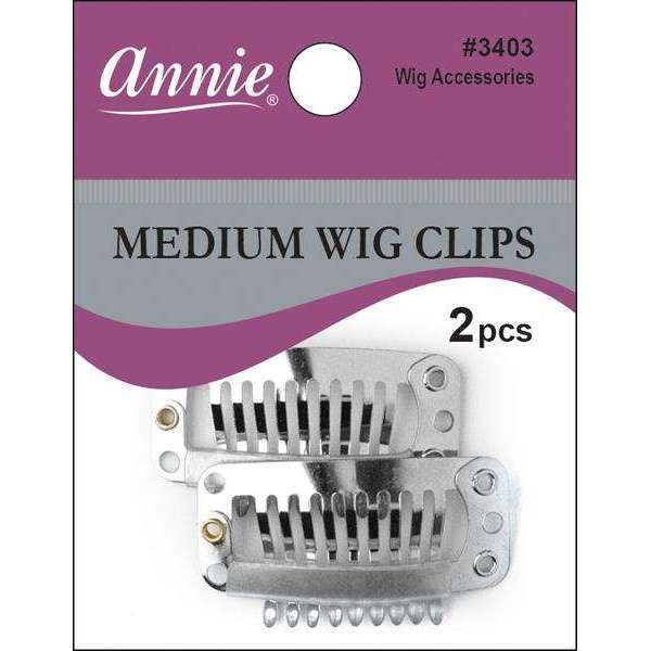 Annie Wig Clips Medium, 2 Count, Silver