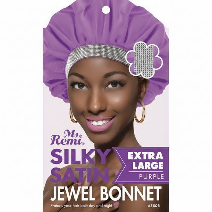 Ms. Remi Silky Satin Jewel Bonnet X-Large, 1 Count, Assorted Colors