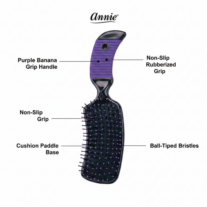 Annie Banana Brush Large, 1 Count, Purple