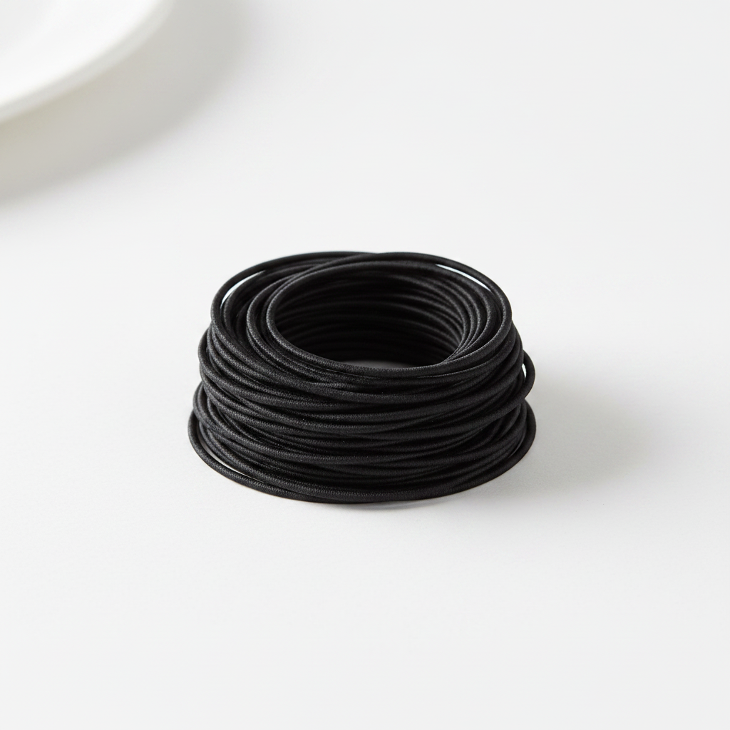 Annie Tangle Free Ponytailers Thin 3 1/2 Inch, 50 Count, Black