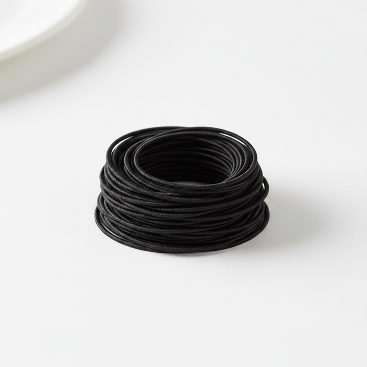 Annie Tangle Free Ponytailers Thin 3 1/2 Inch, 50 Count, Black