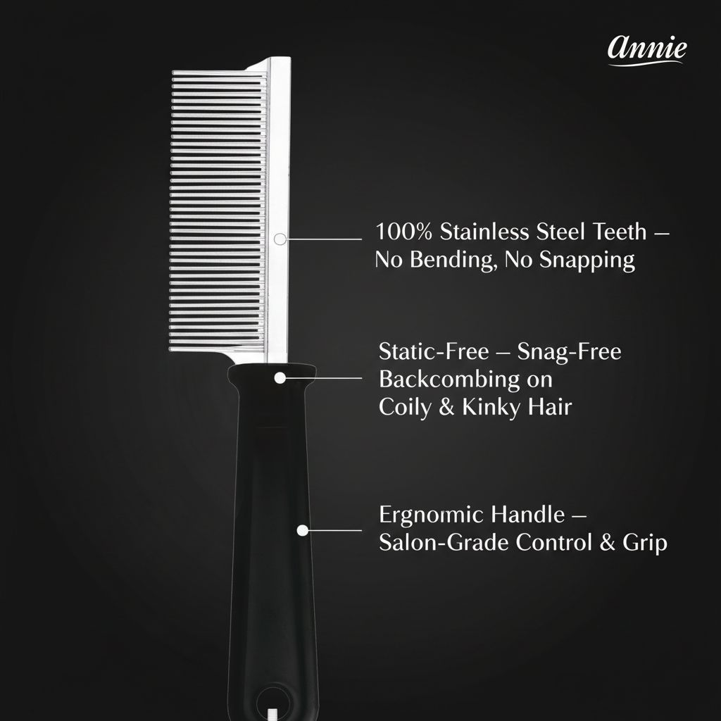Annie Dreadlock Comb, 1 Count, Black