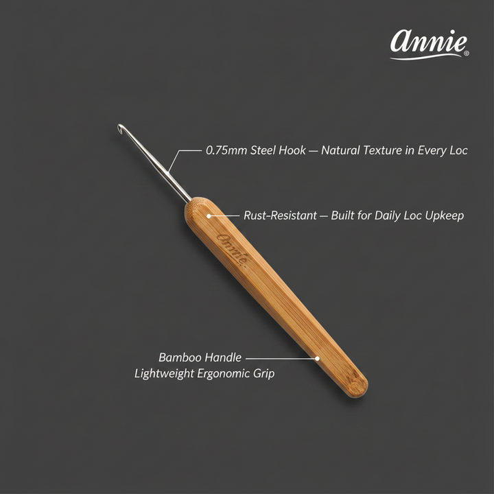 Annie Dreadlocks Crochet Needle 1 Hook 0.75mm, 1 Count, Wood