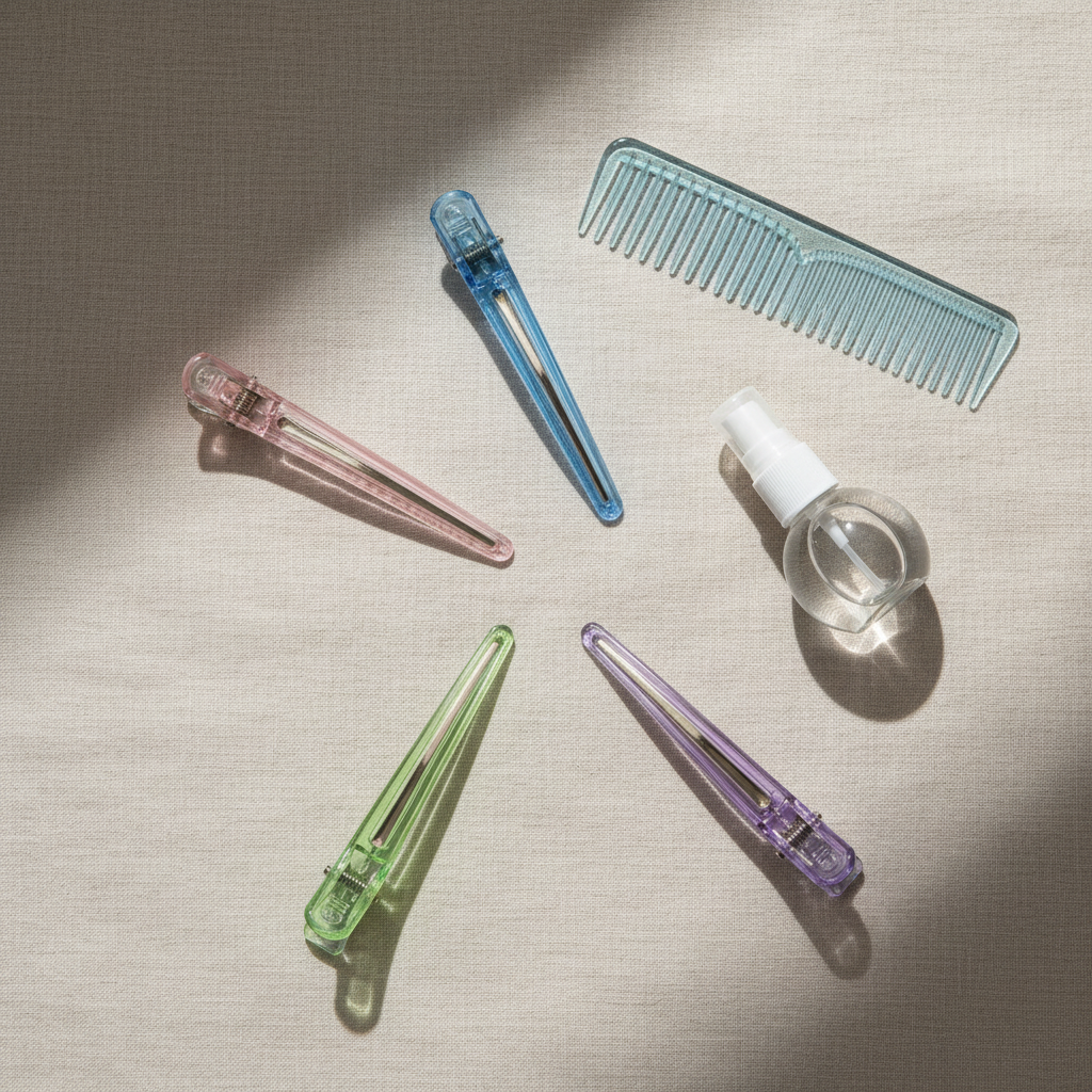 Annie Clear Section Hair Clips 4 Inch, 4 Count, Assorted Colors