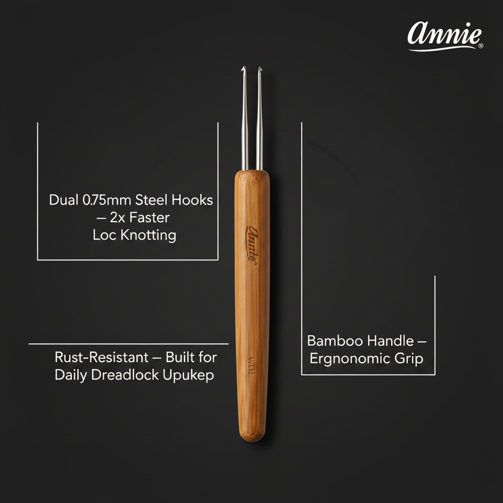 Annie Dreadlocks Crochet Needle 2 Hook 0.75mm, 1 Count, Wood