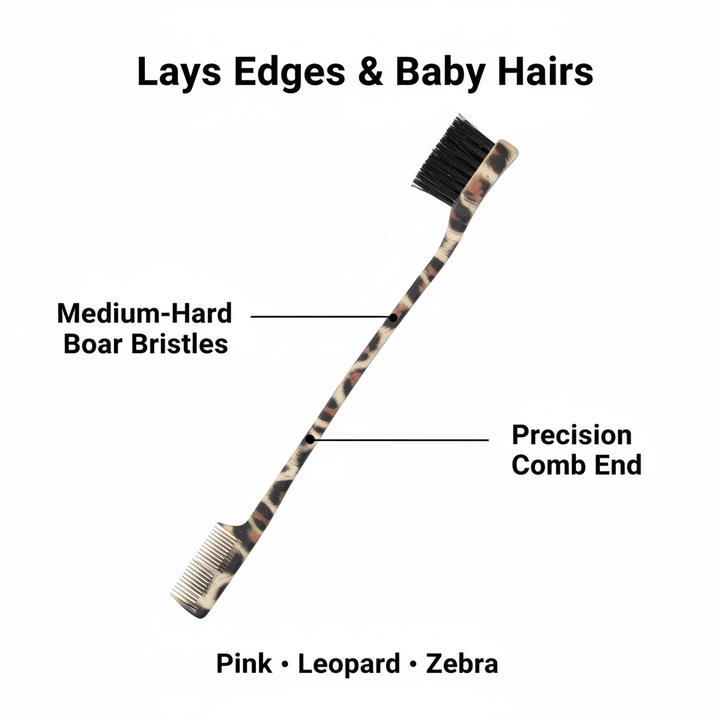 Joy Double-Sided Edge Brush and Comb, 1 Count, Assorted Animal Patterns