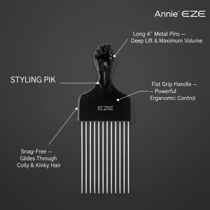 EZE Urban Series Fist Styling Pik Long 4 Inch, 1 Count, Black