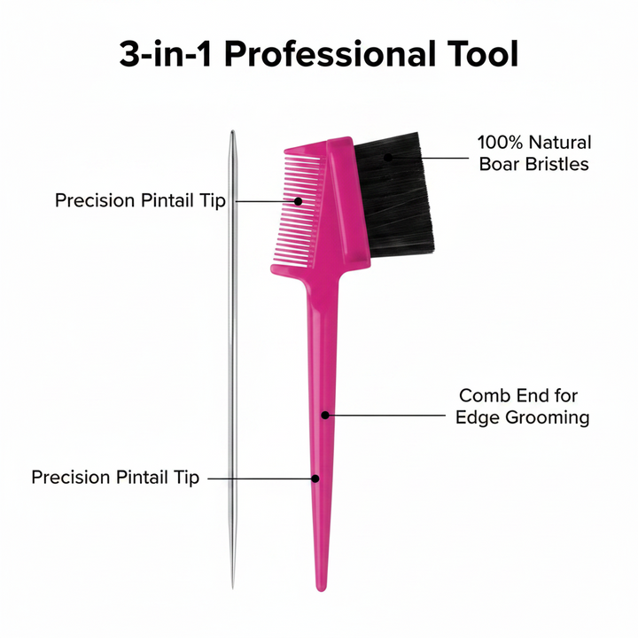 Joy 3 in 1 Pintail Edge Brush & Comb Jar, 24 Count, Assorted Colors