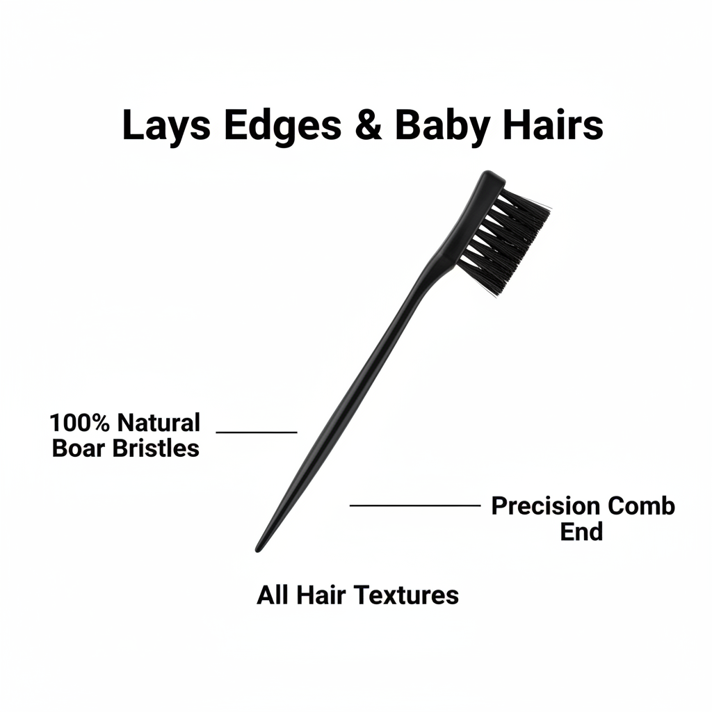 Joy Double-Sided Edge Brush and Comb, 1 Count, Black