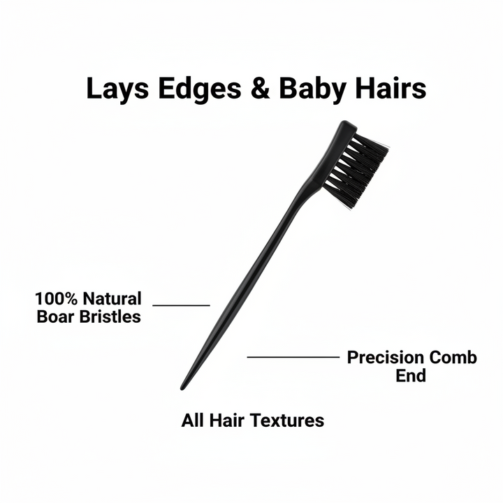 Joy Double-Sided Edge Brush and Comb, 1 Count, Black