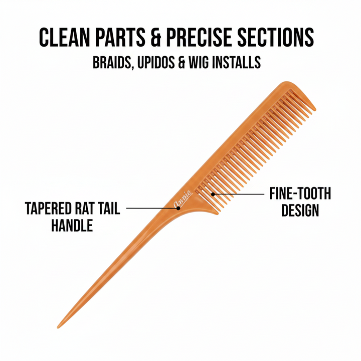 Annie Premium Rat Tail Comb, 1 Count, Bone