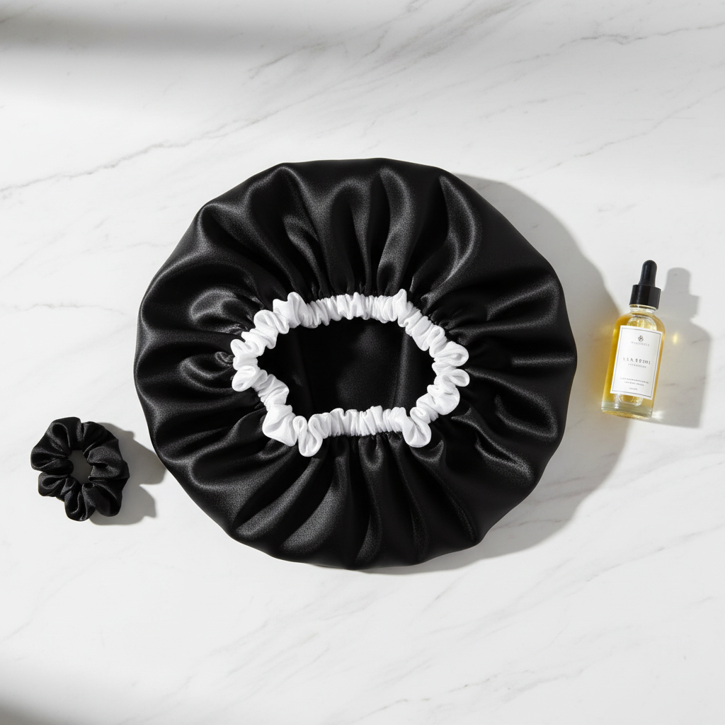 Ms. Remi Satin Bonnet Large, 1 Count, Black