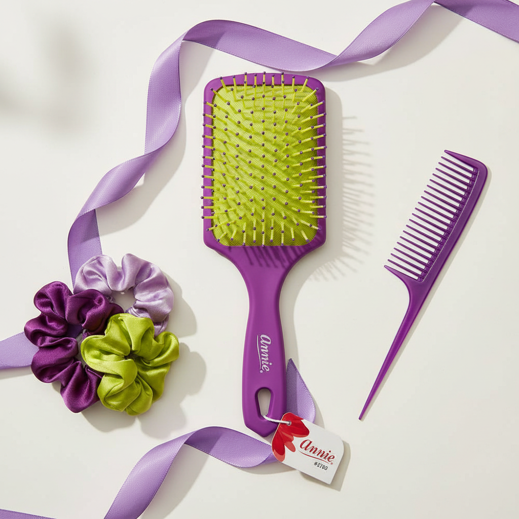 Annie Cushion Paddle Brush Nylon Bristle