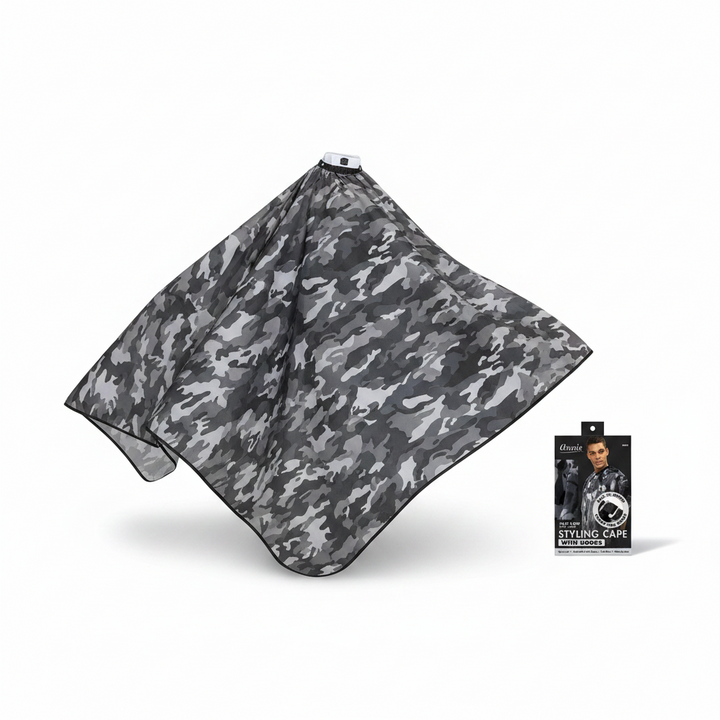 Annie Premium Styling Cape with Stretchable Hook, 1 Count, Camo