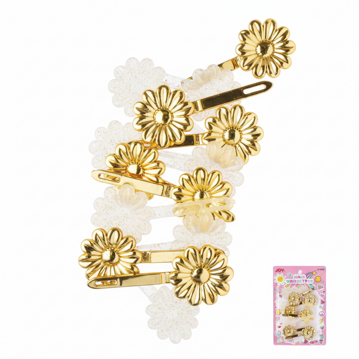 Joy Daisy Barrette 12ct Asst Gold