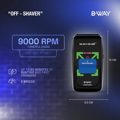 B‑WAY B10K Clipper & OFF Black Shaver – 2‑Piece Barber Set
