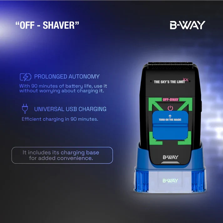 B‑WAY B10K Clipper & OFF Black Shaver – 2‑Piece Barber Set