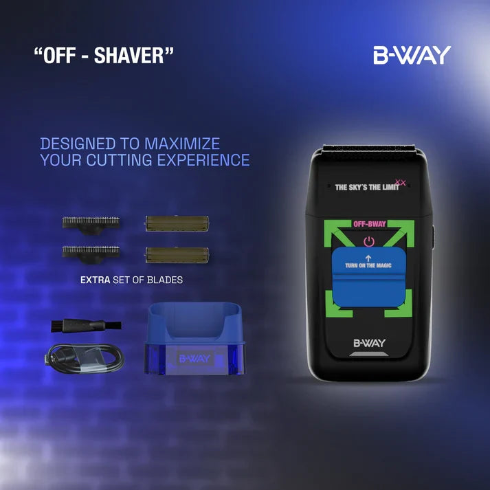 B‑WAY B10K Clipper & OFF Black Shaver – 2‑Piece Barber Set
