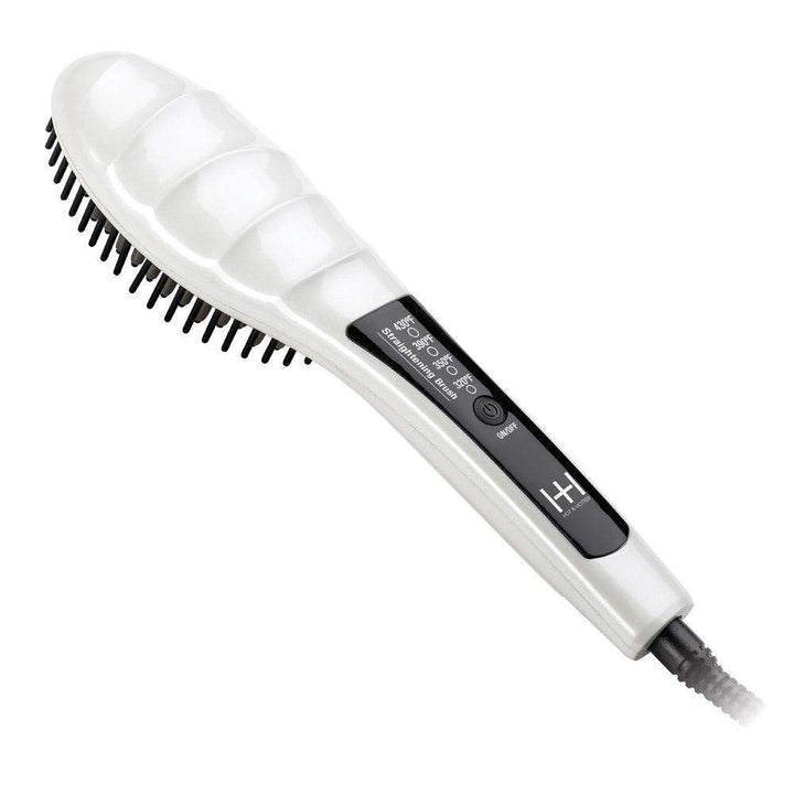 Hot & Hotter Heated Straightening Brush, 1 Count, White