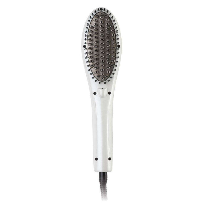 Hot & Hotter Heated Straightening Brush, 1 Count, White