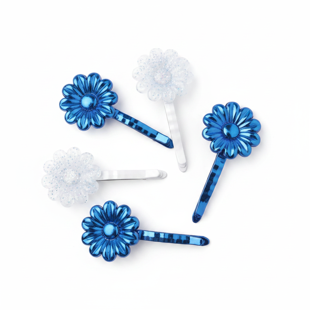 Joy Daisy Barrette 12ct Asst Blue