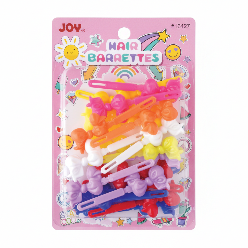 Joy Hair Barrettes 20ct Rainbow Colors Ribbon II