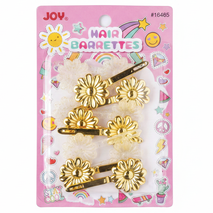 Joy Daisy Barrette 12ct Asst Gold
