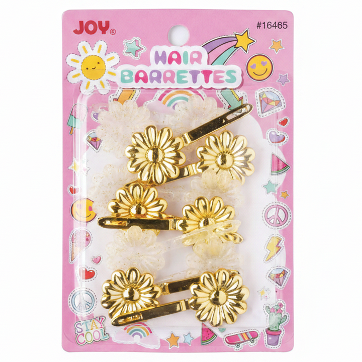 Joy Daisy Barrette 12ct Asst Gold