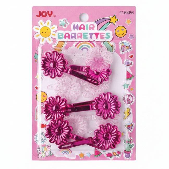 Joy Daisy Barrette 12ct Asst Pink