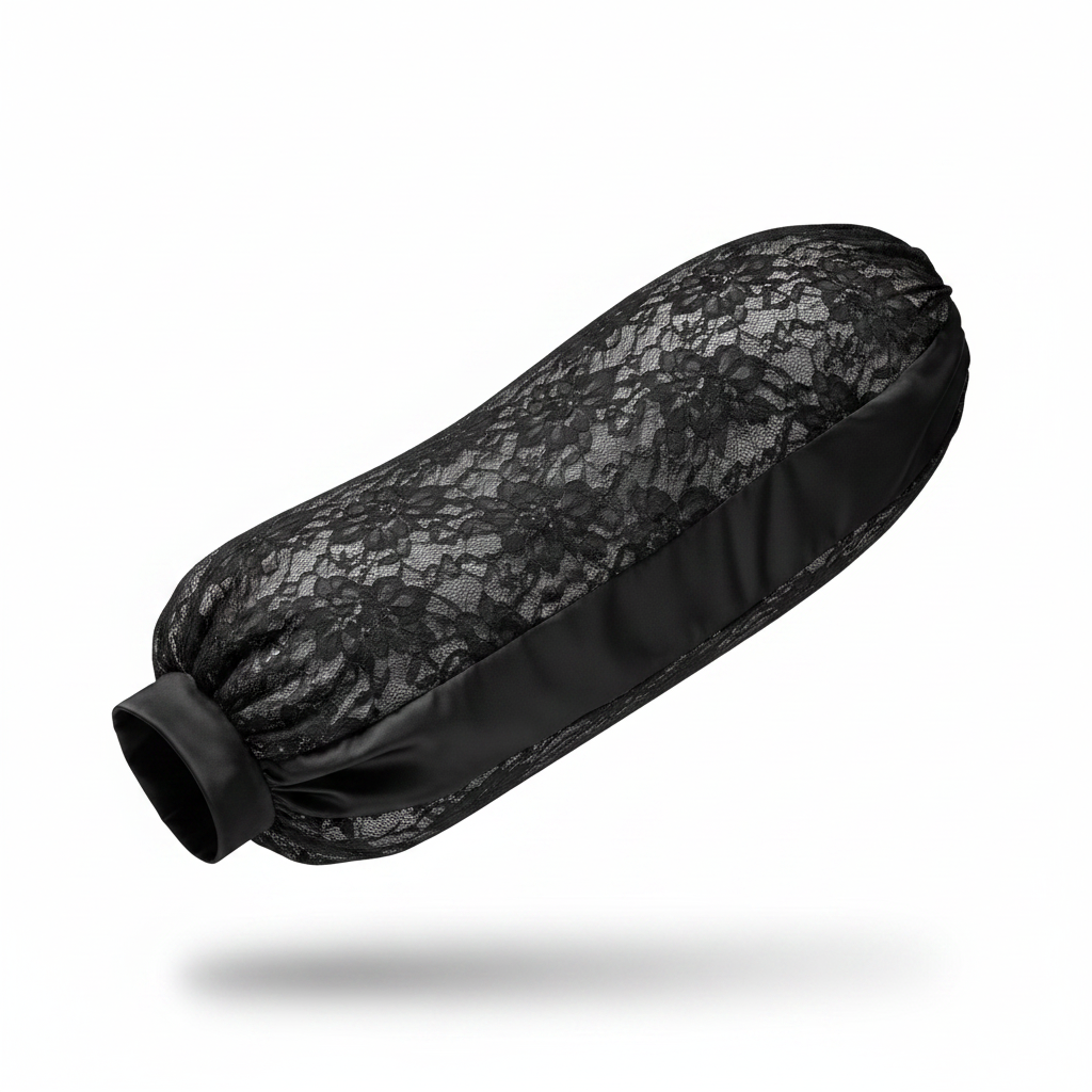 Ms. Remi Lingerie Silky Satin Braid Bonnet Ultra Jumbo, 1 Count, Black