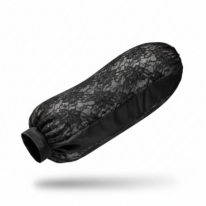 Ms. Remi Lingerie Silky Satin Braid Bonnet Ultra Jumbo, 1 Count, Black