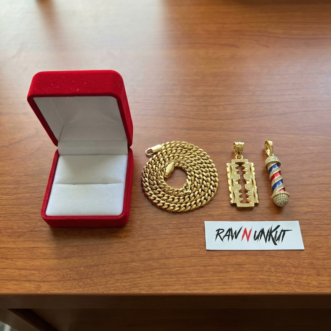 Blade Pendant  Barber Logo Pendant And Chain