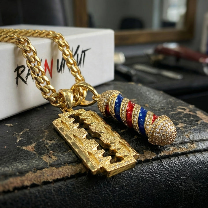 Blade Pendant  Barber Logo Pendant And Chain