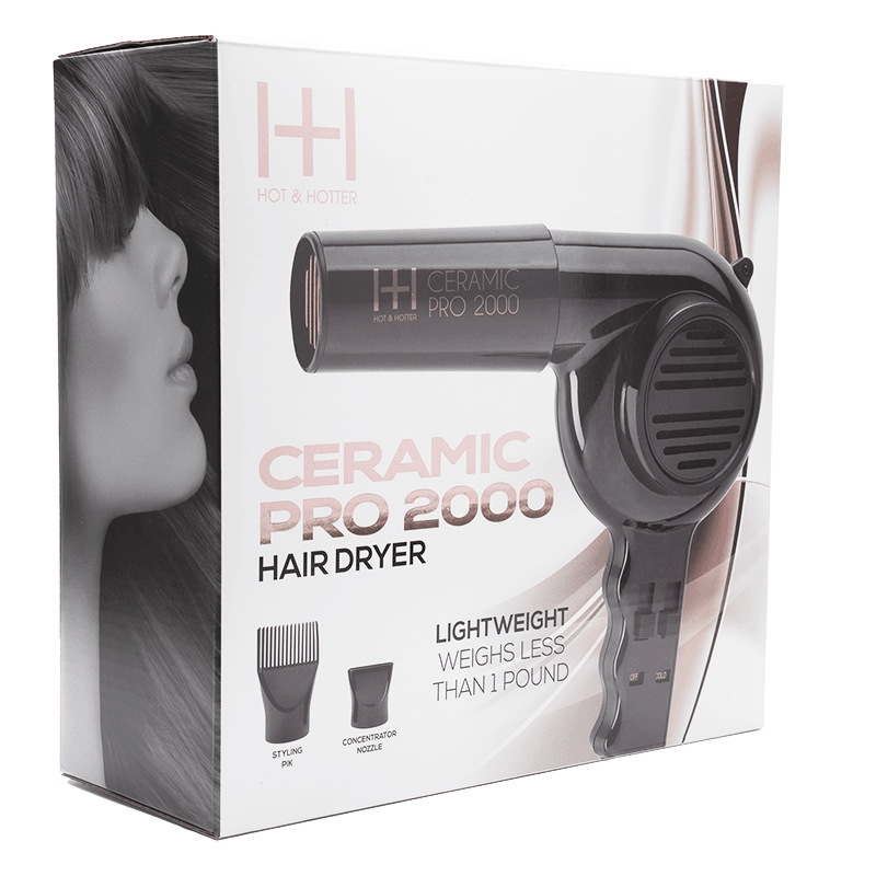 Hot & Hotter Ceramic Pro-2000 Dryer, 1 Count, Black