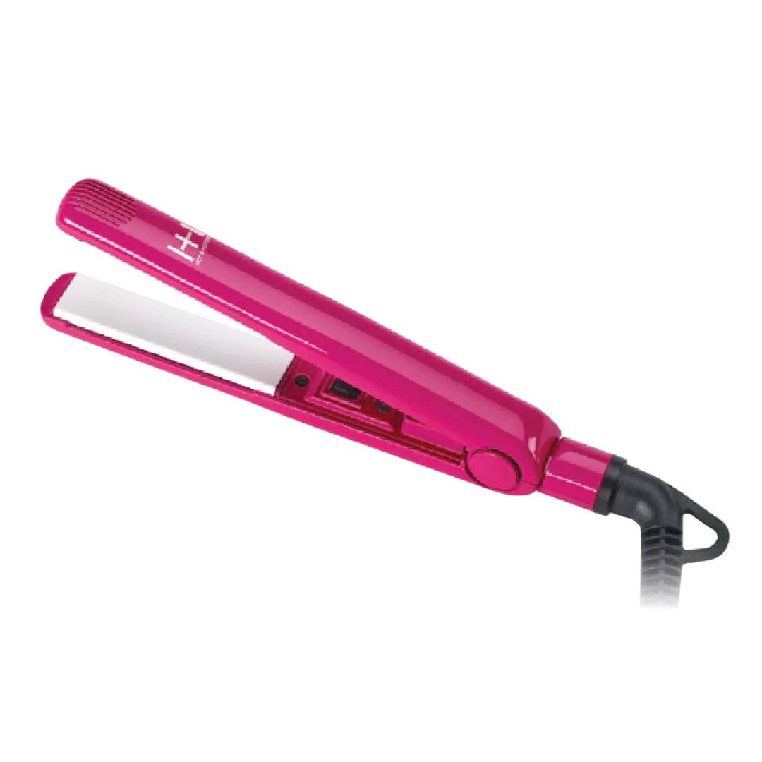 Hot & Hotter Pink Ceramic Flat Iron Mini 5/8in, 1 Count Travel Hair Straightener, Pink