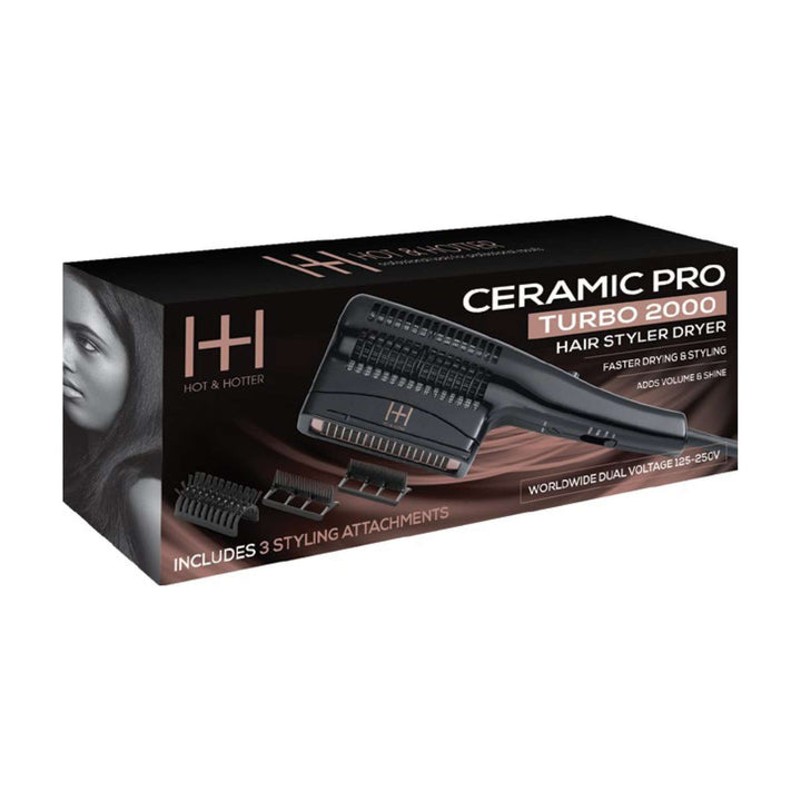 Hot & Hotter Ceramic Pro Turbo Hair Styler Dryer, 1 Count, Black