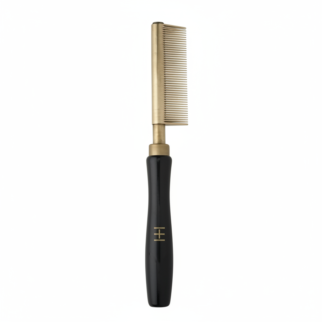 Hot & Hotter Thermal Straightening Comb Fine Teeth, 1 Count, Black & Gold