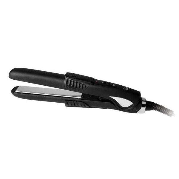 Hot & Hotter Titanium Plate Mini Flat Iron 3/4in, 1 Count Travel Hair Straightener, Black