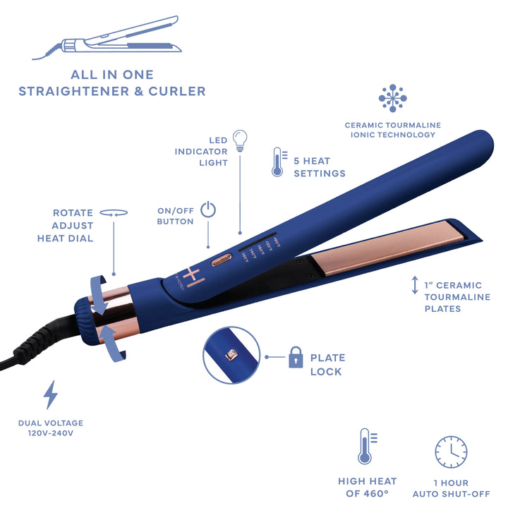 Hot & Hotter Multi-Styler 1 Inch, 1 Count, Blue